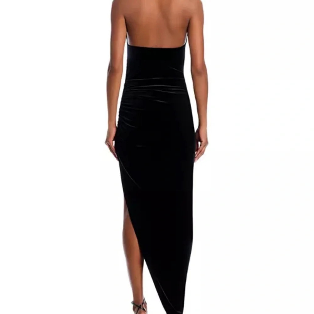Norma Kamali Velvet Cayla Side Drape Gown